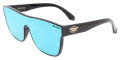 Black Flys Mono Fly Shiny Black with Blue Mirror Lens Sunglasses - Color Image
