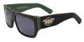 Black Flys Steel Pulse Flys/Collab Matte Black Rasta Green with Smoke Lens Sunglasses - Color Image