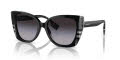 Burberry BE4393 Black/Check White Black/Grey Gradient (40518G) Sunglasses - Color Image
