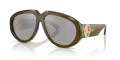 Burberry BE4479U Green/Light Grey Mirror Silver (41946G) Sunglasses - Color Image