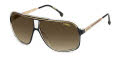 Carrera Grand Prix 3 Black Gold / Brown Shaded (02M2/HA) Sunglasses - Color Image
