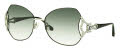 Caviar 6890 Silver w/ Clear Crystals with Grey Lens (35) Sunglasses - Color Image