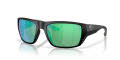 Costa Finlet Matte Black / Green Mirror (911802) Sunglasses - Color Image