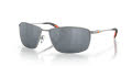 Costa Turret Matte Silver-Translucent Gray-Orange / Gray with Silver Mirror 580P Polarized Polycarbonate (TRT-228-OSGP) Sunglasses - Color Image