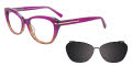 EasyClip EC425 With Magnetic Clip-On Lens Fuschia & Brown with Clip on the Lenses (030) - POLARIZED Eyeglasses - Color Image