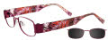 EasyClip EC253 With Magnetic Clip-On Lens Satin Red with Gray Lens Clip (30) - POLARIZED Eyeglasses - Color Image