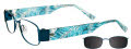 EasyClip EC253 With Magnetic Clip-On Lens Satin Turquoise with Gray Lens Clip (60) - POLARIZED Eyeglasses - Color Image