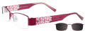 EasyClip EC254 With Magnetic Clip-On Lens Satin Cranberry with Gray Lens Clip (30) - POLARIZED Eyeglasses - Color Image
