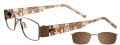 EasyClip EC255 With Magnetic Clip-On Lens Satin Brown with Brown Lens Clip (10) - POLARIZED Eyeglasses - Color Image