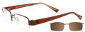 EasyClip EC257 With Magnetic Clip-On Lens Satin Dark Brown with Brown Lens Clip (10) - POLARIZED Eyeglasses - Color Image