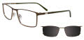 EasyClip EC715 with Magnetic Clip On Lens Khaki & Light Copper (060) Eyeglasses - Color Image