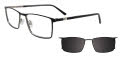 EasyClip EC715 with Magnetic Clip On Lens Black & Steel (090) Eyeglasses - Color Image