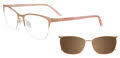 EasyClip EC731 with Magnetic Clip On Lens Pink Gold & Glitter (010) Eyeglasses - Color Image