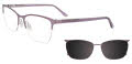 EasyClip EC731 with Magnetic Clip On Lens Lilac & Glitter (080) Eyeglasses - Color Image