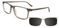EasyClip EC734 with Magnetic Clip On Lens Transparent Grey (020) Eyeglasses - Color Image