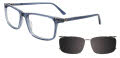 EasyClip EC734 with Magnetic Clip On Lens Transparent Blue (050) Eyeglasses - Color Image