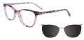 EasyClip EC743 with Magnetic Clip On Lens Pink & Blue (030) Eyeglasses - Color Image