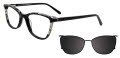 EasyClip EC743 with Magnetic Clip On Lens Black & White (090) Eyeglasses - Color Image