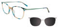 EasyClip EC745 with Magnetic Clip On Lens Teal & Beige / Teal (060) Eyeglasses - Color Image