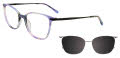EasyClip EC745 with Magnetic Clip On Lens Lilac & Blue / Black (080) Eyeglasses - Color Image