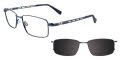 EasyClip EC371 With Magnetic Clip-On Lens Satin Steel Blue w/Clip on Lenses (50) - POLARIZED Eyeglasses - Color Image