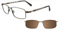 EasyClip EC371 With Magnetic Clip-On Lens Satin Golden Brown with Clip on Lenses (10) - POLARIZED Eyeglasses - Color Image