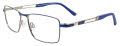 EasyClip EC638 Navy Blue & Silver (050) Eyeglasses - Color Image