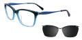 EasyClip EC403 With Magnetic Clip-On Lens Dark Green & Light Blue (60) Eyeglasses - Color Image