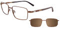 EasyClip EC436 With Magnetic Clip-On Lens Satin Brown with Brown Polarized Clip on Lens (10)  Eyeglasses - Color Image