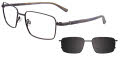 EasyClip EC436 With Magnetic Clip-On Lens Satin Dark Grey with Polarized Grey Clip on Lens (20)  Eyeglasses - Color Image