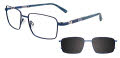 EasyClip EC436 With Magnetic Clip-On Lens Satin Dark Blue with Polarized Blue Clip on the Lens (050)  Eyeglasses - Color Image