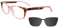 EasyClip EC483 With Magnetic Clip-On Lens Pink Crystal & Brown Marbled (30) Eyeglasses - Color Image