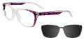 EasyClip EC483 With Magnetic Clip-On Lens Purple Marbled & Crystal (80) Eyeglasses - Color Image