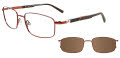 EasyClip EC493 With Magnetic Clip-On Lens Shiny Dark Brown & Dark Brown (010) Eyeglasses - Color Image
