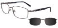 EasyClip EC493 With Magnetic Clip-On Lens Shiny Gunmetal & Black (020) Eyeglasses - Color Image