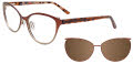 EasyClip EC498 With Magnetic Clip-On Lens Brown & Gold with Polarized Clip on Lens (010) Eyeglasses - Color Image