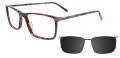 EasyClip EC500 With Magnetic Clip-On Lens Brown Marbled with Polarized Clip on Lens (010) Eyeglasses - Color Image