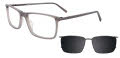 EasyClip EC500 With Magnetic Clip-On Lens Grey & Dark Steel with Polarized Clip on Lens (020) Eyeglasses - Color Image