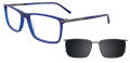 EasyClip EC500 With Magnetic Clip-On Lens Navy & Onyx with Polarized Clip on Lens (050) Eyeglasses - Color Image