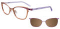 EasyClip EC509 With Magnetic Clip-On Lens Satin Light Brown & Purple (010) Eyeglasses - Color Image