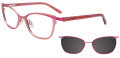 EasyClip EC509 With Magnetic Clip-On Lens Satin Light Pink & Pink (030) Eyeglasses - Color Image