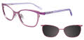 EasyClip EC509 With Magnetic Clip-On Lens Satin Light Purple & Purple (080) Eyeglasses - Color Image