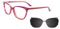 EasyClip EC511 With Magnetic Clip-On Lens Pink & Purple Marbled & Purple with Polarized Clip on Lens (030) Eyeglasses - Color Image