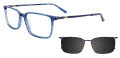EasyClip EC512 With Magnetic Clip-On Lens Blue Marbled with Polarized Clip on Lens (050) Eyeglasses - Color Image