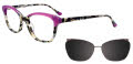 EasyClip EC514 With Magnetic Clip-On Lens Purple & Demi Grey (80) Eyeglasses - Color Image