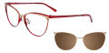 EasyClip EC515 With Magnetic Clip-On Lens Matt Gold & Matt Red (10) Eyeglasses - Color Image