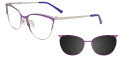 EasyClip EC515 With Magnetic Clip-On Lens Matt Purple & Shiny Gold (80) Eyeglasses - Color Image
