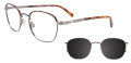 EasyClip EC517 With Magnetic Clip-On Lens Shiny Demi Amber & Dark Grey with Polarized Clip on Lens (010) Eyeglasses - Color Image