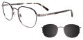 EasyClip EC517 With Magnetic Clip-On Lens Shiny Black & Dark Grey with Polarized Clip on Lens (090) Eyeglasses - Color Image