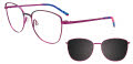 EasyClip EC523 With Magnetic Clip-On Lens Orchid & Teal Marbled & Satin Orchid with Polarized Clip on Lens (085) Eyeglasses - Color Image